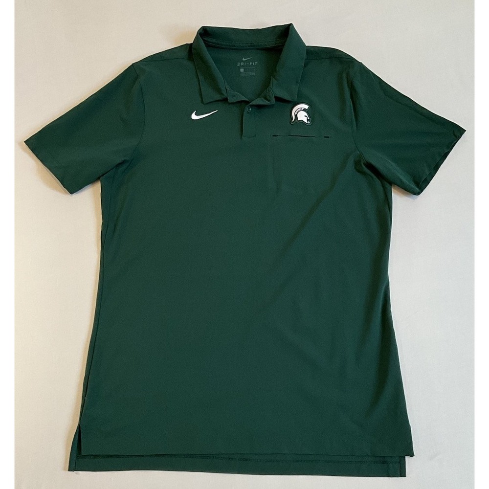 Nike Michigan State Spartans On Field Sideline DriFit Shirt Mens L Team Issue